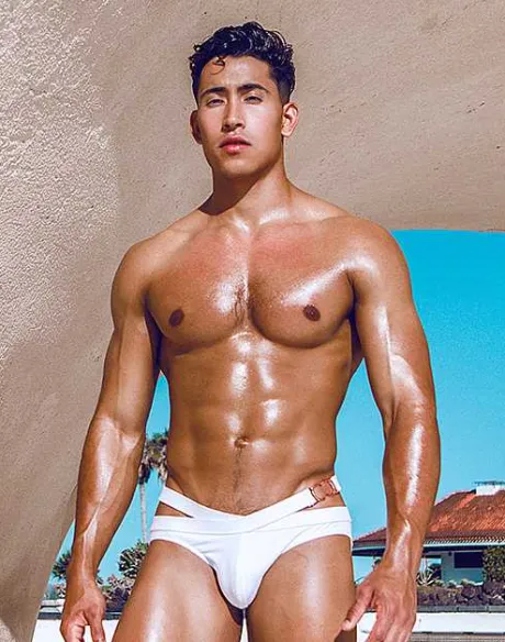 Shop Blk Double Strap Swim Brief-White Swimwear