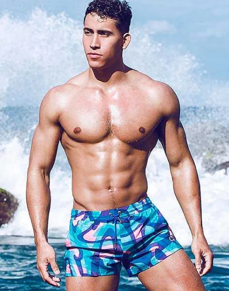 Fashion S50 Print Shorts-Kai Blue Beach Shorts