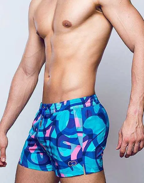 Fashion S50 Print Shorts-Kai Blue Beach Shorts