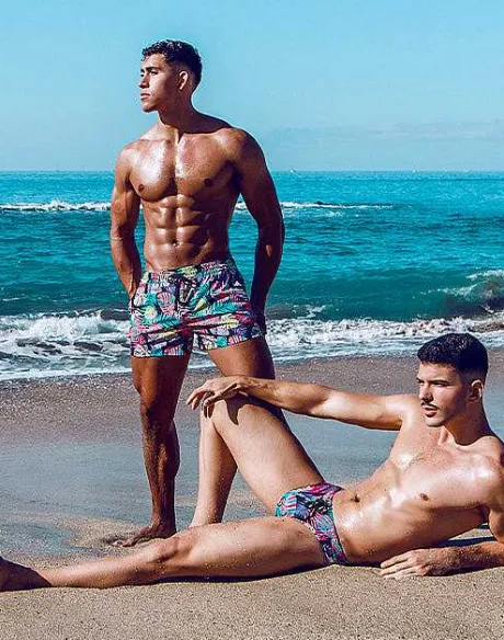 Discount S50 Print Swimshorts-Monstera Black Sustainable Beachwear