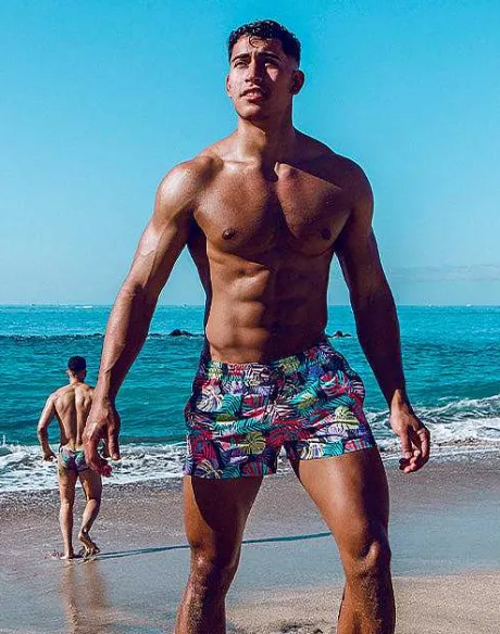 Best S50 Print Swimshorts-Monstera Black Beach Shorts
