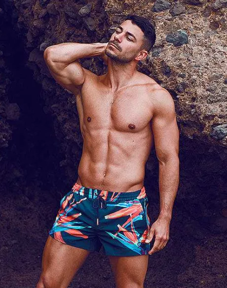 Hot S50 Print Swimshorts-Paradise Beach Shorts