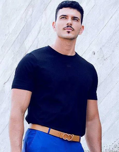 Flash Sale T21 Peruvian Cotton Crewneck T-Shirt-Black Beach Tops