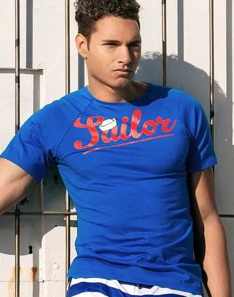Fashion T20 Sailor T-Shirt-Navy Beach Tops
