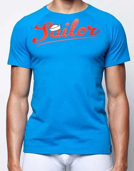 Fashion T20 Sailor T-Shirt-Navy Beach Tops