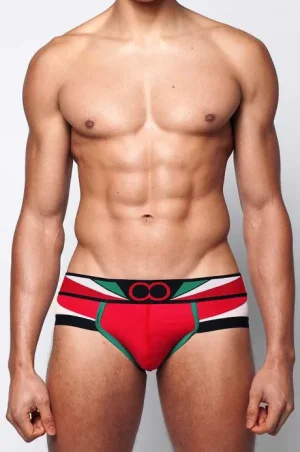 Discount U20 Vavoom Brief Underwear-Red/White Briefs