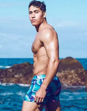 Fashion V60 Bondi Print Swim Trunks-Kai Blue Sustainable Beachwear