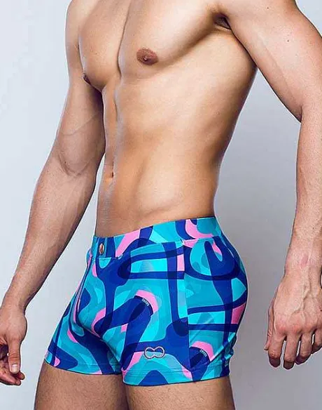 Fashion V60 Bondi Print Swim Trunks-Kai Blue Sustainable Beachwear
