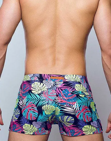 Best Sale V60 Bondi Print Swim Trunks-Monstera Black Sustainable Beachwear
