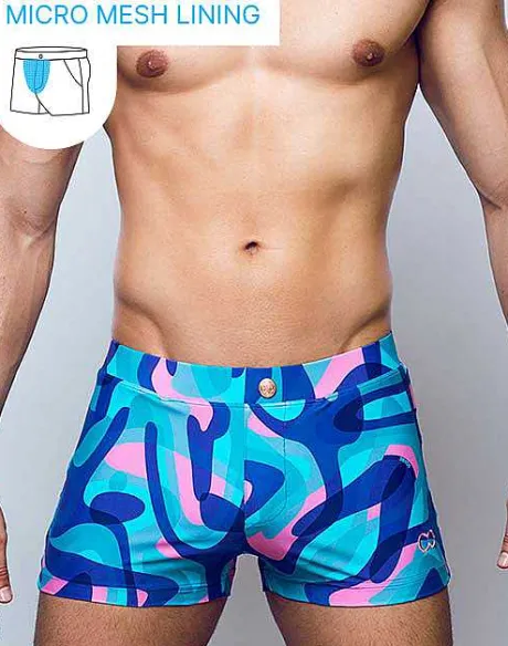 Store V60 Bondi Print Swim Trunks-Kai Blue Swimwear