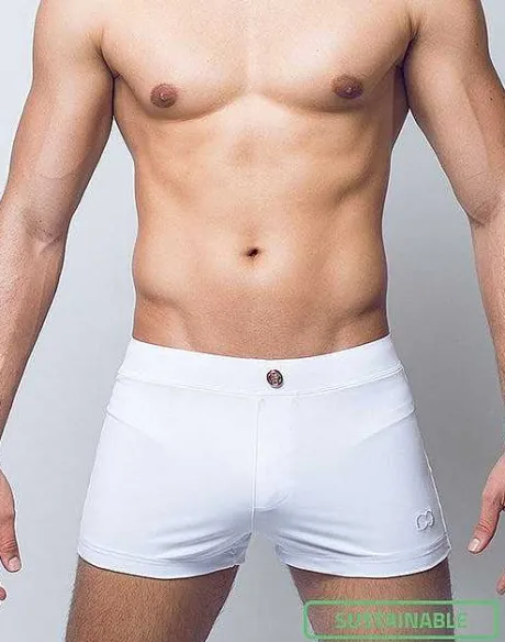 Hot V60 Bondi (Series 1) Swim Trunks-White Swimwear