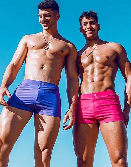 Shop V60 Bondi (Series 2) Swim Trunks-Fuchsia Red Sustainable Beachwear