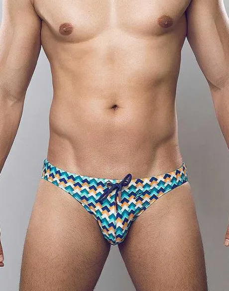 Fashion V20 Print Swim Brief-Chevy Blue Swimwear