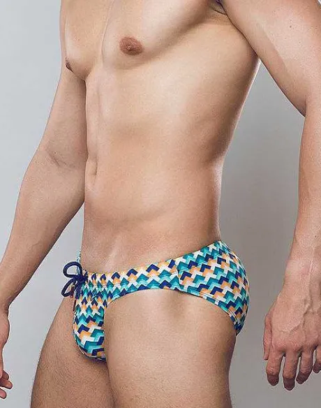 Fashion V20 Print Swim Brief-Chevy Blue Swimwear