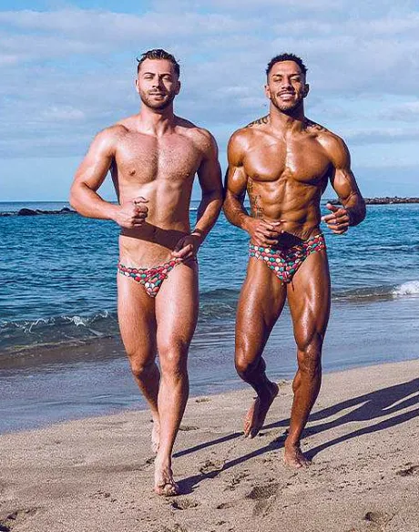Sale V20 Print Swim Brief-Retro Red Sustainable Beachwear