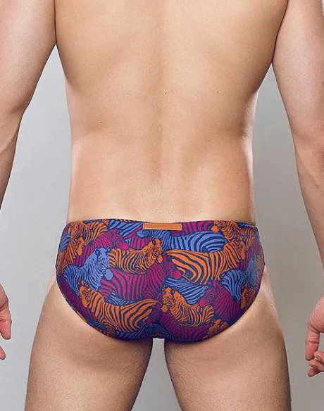 Online V10 Print Swim Brief-Stallion Navy Swimwear