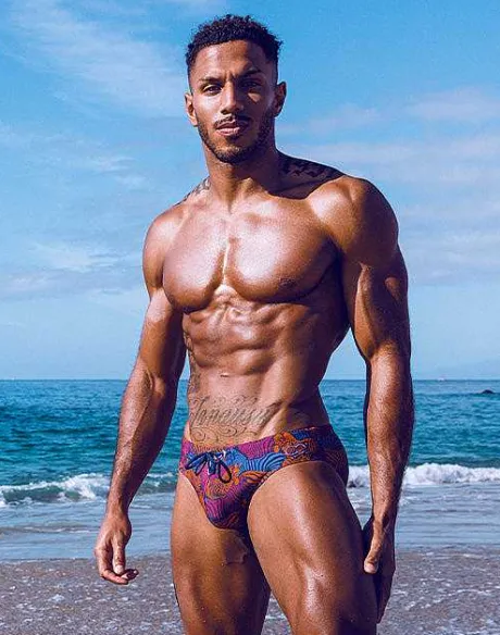 Best V10 Print Swim Brief-Stallion Navy Sustainable Beachwear
