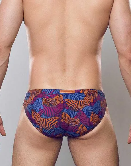 Best V20 Print Swim Brief-Stallion Navy Swimwear