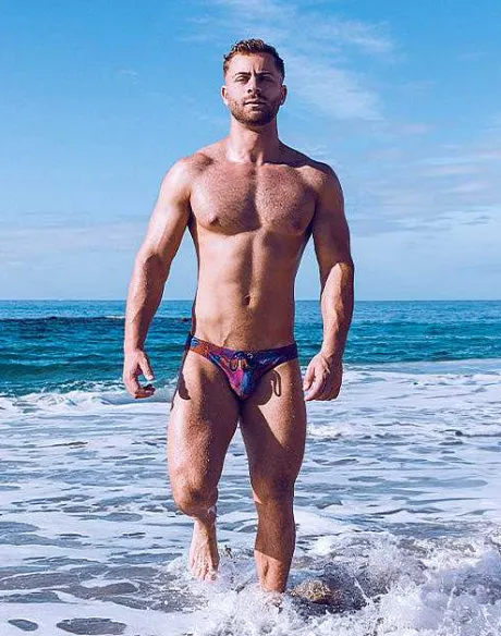 Best V20 Print Swim Brief-Stallion Navy Swimwear