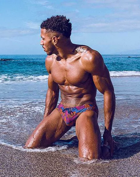Best V10 Print Swim Brief-Stallion Navy Sustainable Beachwear