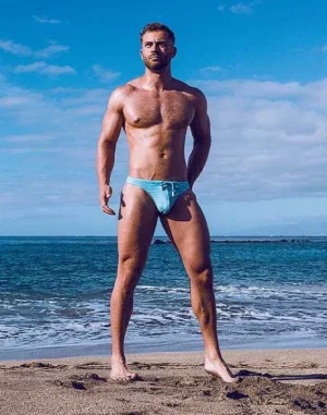 Hot V80 Print Swim Thong-Nautica Green Swimwear