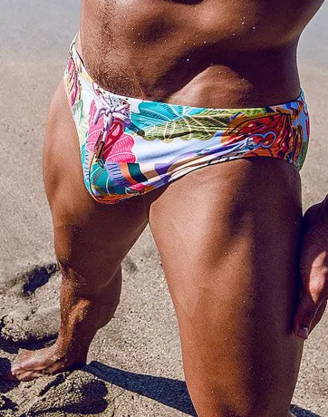 Cheap V10 Print Swimwear-Aves Purple Sustainable Beachwear