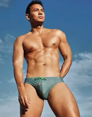 Hot V10 Print Swimwear-Jade Sustainable Beachwear