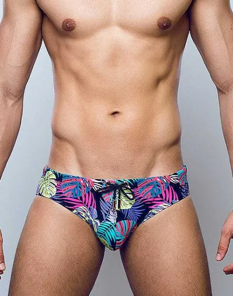 Best V10 Print Swimwear-Monstera Black Sustainable Beachwear
