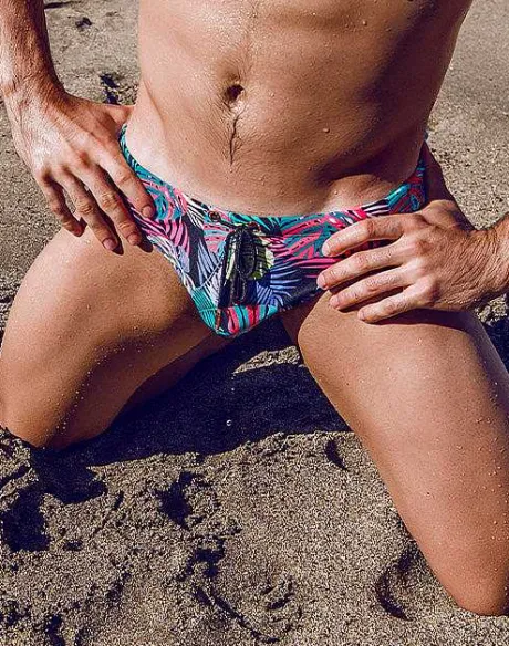 Best V10 Print Swimwear-Monstera Black Sustainable Beachwear