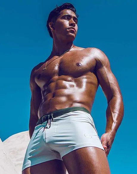 Hot V65 Swim Trunks-Kombu Green/Moonbeam Swimwear