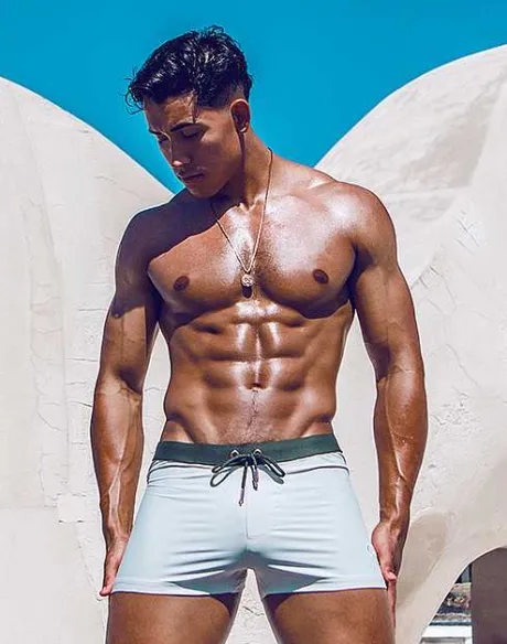 Hot V65 Swim Trunks-Kombu Green/Moonbeam Swimwear